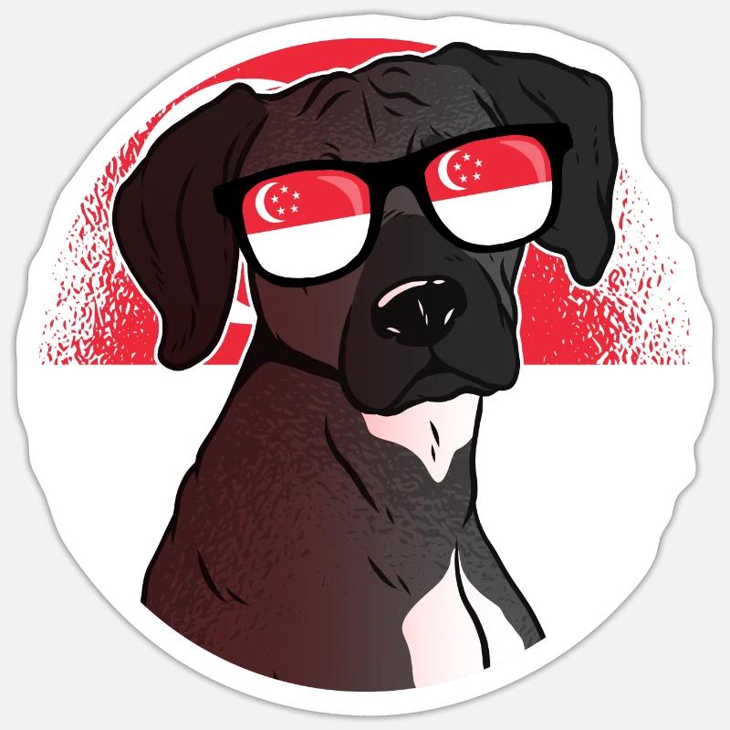 Singapur - Sticker Größe S (10 x 10 cm) - Mattweiß