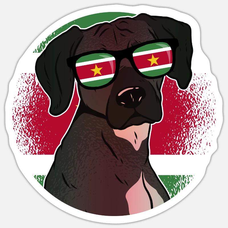 Suriname - Sticker Größe S (10 x 10 cm) - Mattweiß