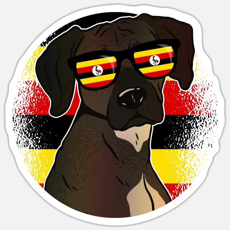 Ouganda - Sticker taille S (10 x 10 cm) - blanc mat