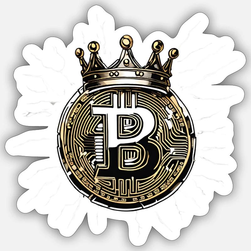 King Bitcoin - Sticker size S (10 x 10 cm) - white matte