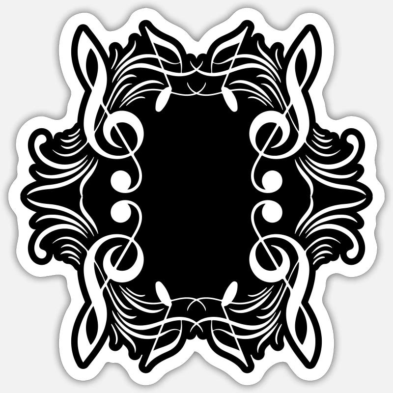 Music notes symbol music - Sticker size S (10 x 10 cm) - white matte
