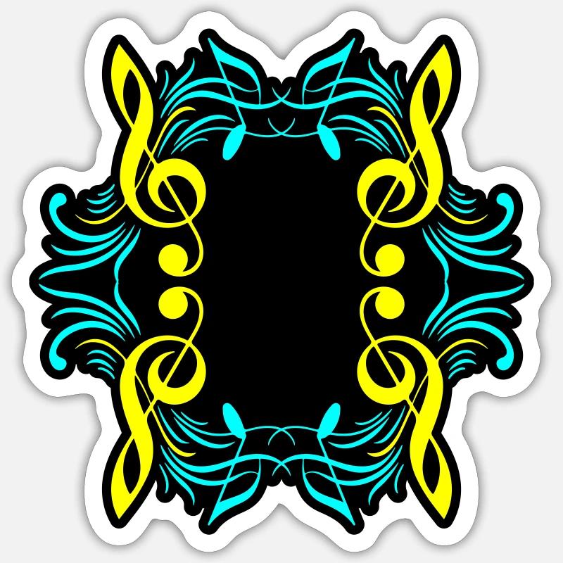 Music notes symbol clef - Sticker size S (10 x 10 cm) - white matte