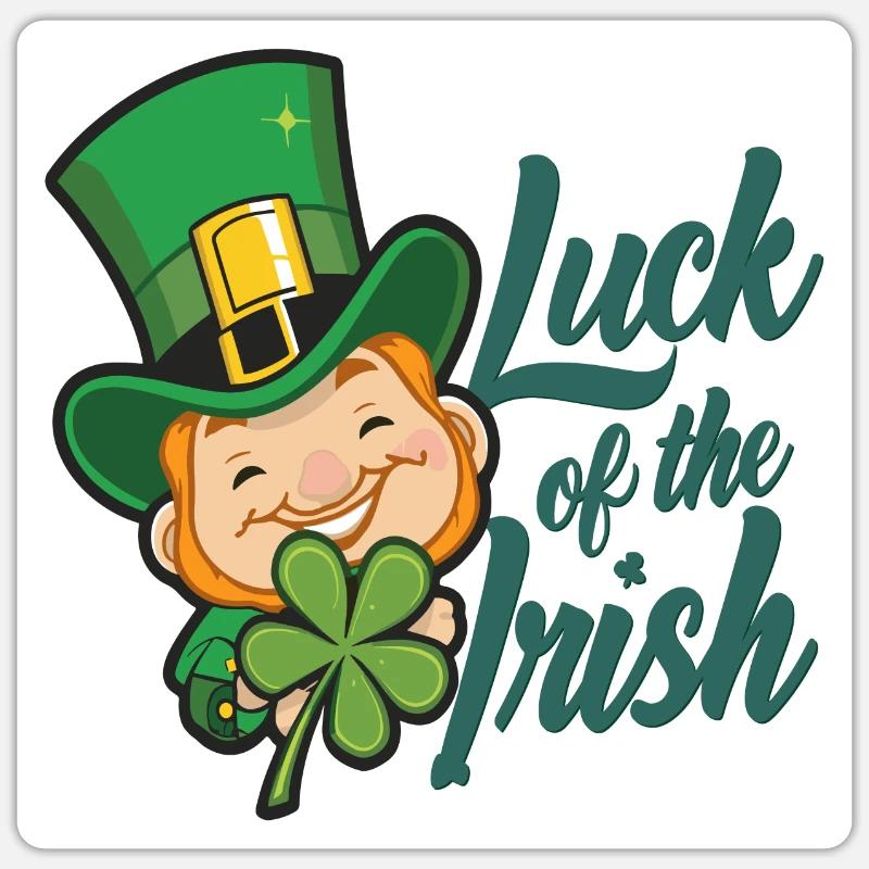 Leprechaun Leprechaun Saint-Patrick Irlande - Sticker taille S (10 x 10 cm) - blanc mat