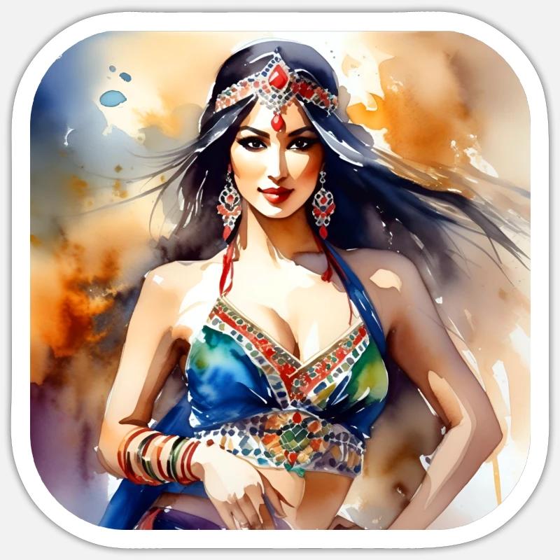 Mystical oriental belly dancer Sticker size S (10 x 10 cm)