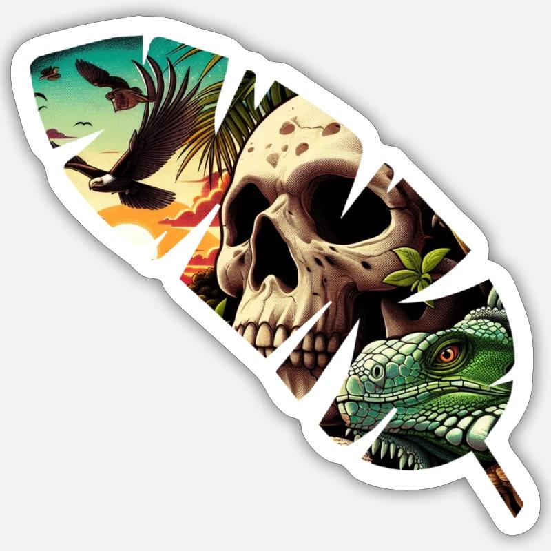 Death Feather - Sticker size S (10 x 10 cm) - white matte