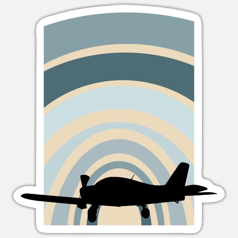 Pilote aérospatial - Sticker taille S (10 x 10 cm) - blanc mat