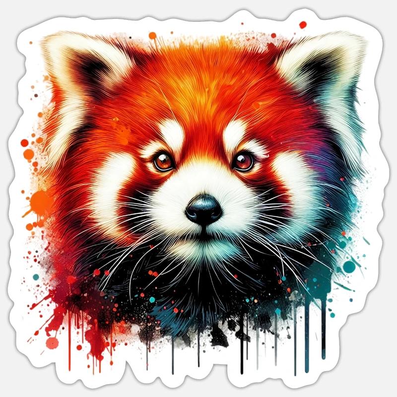 Kleiner Panda - Sticker Größe S (10 x 10 cm) - Mattweiß