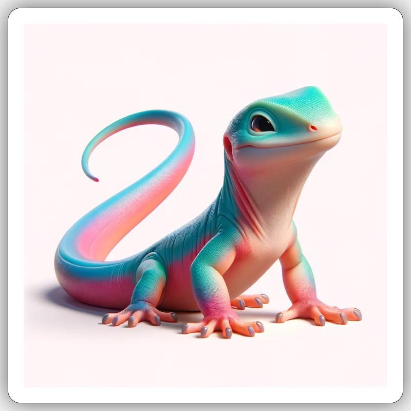 lizard Echse - Sticker Größe S (10 x 10 cm) - Mattweiß