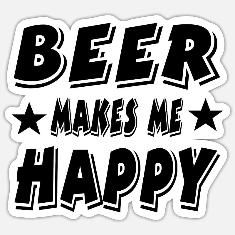 Bier - Sticker Größe S (10 x 10 cm) - Mattweiß
