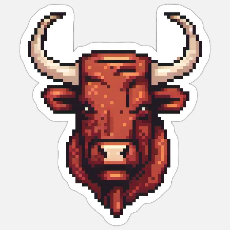 Marché haussier Puissance des pixels - Sticker taille S (10 x 10 cm) - blanc mat