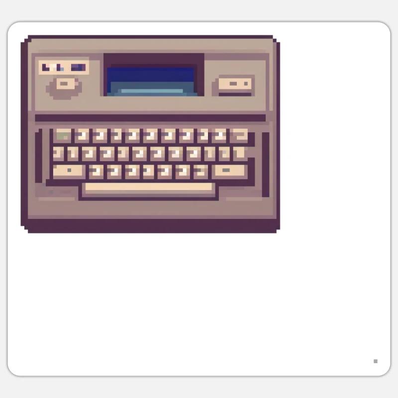 Retro Bytes - Comp - Sticker størrelse S (10 x 10 cm) - mat hvid