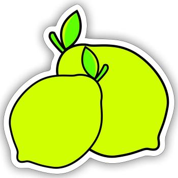 lemons - Sticker size S (10 x 10 cm) - white matte - Front
