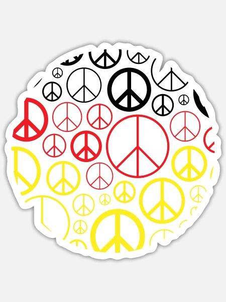 Deutschland + Frieden Shirts, Hoodies, Tassen - Sticker Größe S (10 x 10 cm) - Mattweiß