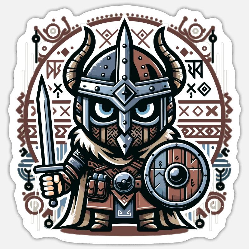 Wikinger Eulenwächter Sticker Größe S (10 x 10 cm)