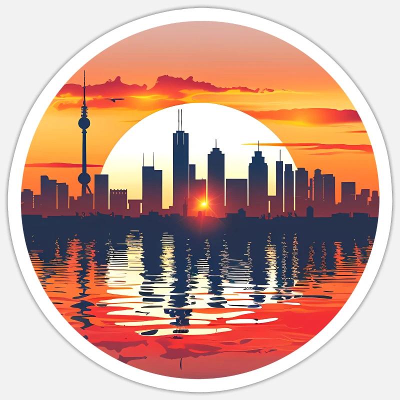 Worms Skyline - Sticker size S (10 x 10 cm) - white matte