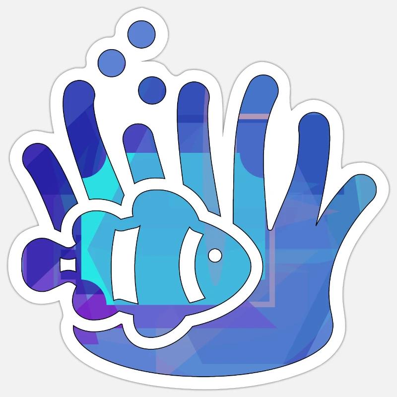 Fisch mit Algen Sticker Größe S (10 x 10 cm)