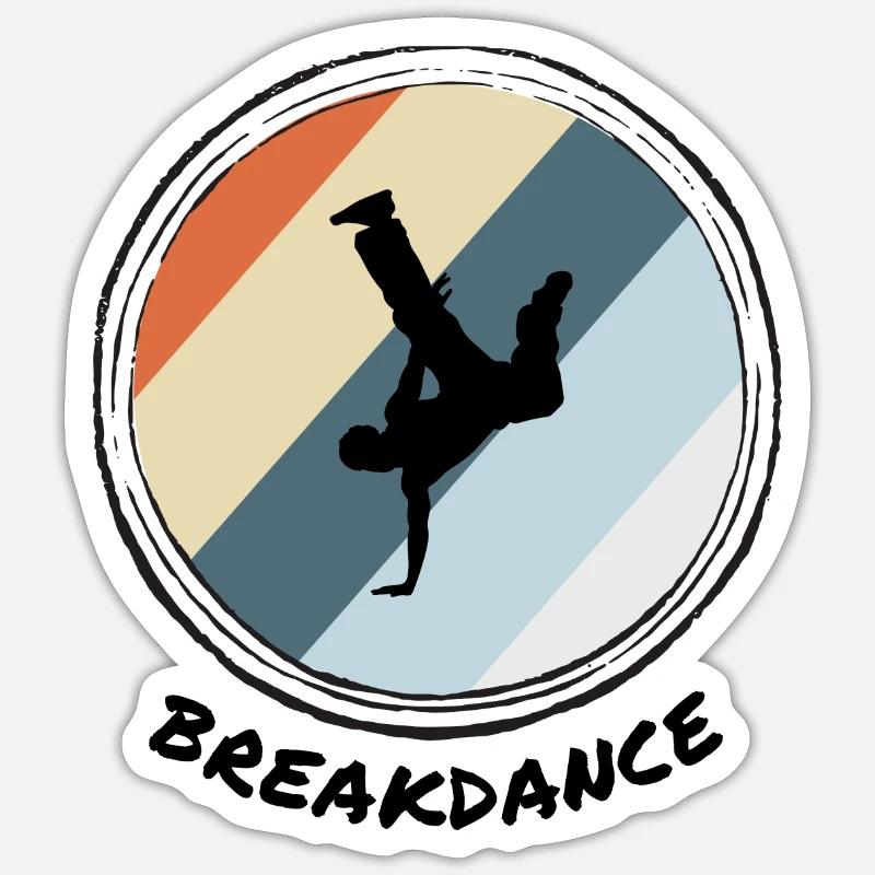 Breakdance - Sticker taille S (10 x 10 cm) - blanc mat