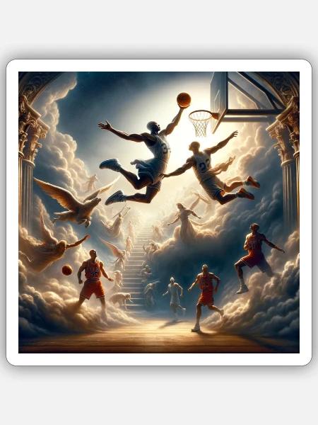 Basketball Olymp - Sticker Größe S (10 x 10 cm) - Mattweiß