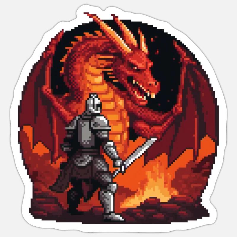 Confrontation dans l’Antre du Dragon Sticker taille S (10 x 10 cm)