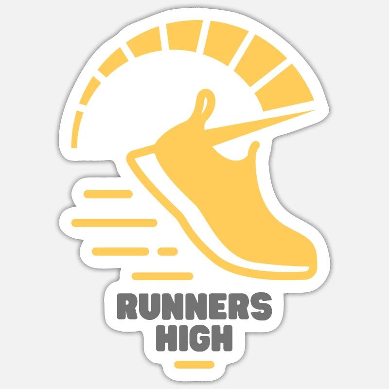 runners high - Sticker size S (10 x 10 cm) - white matte