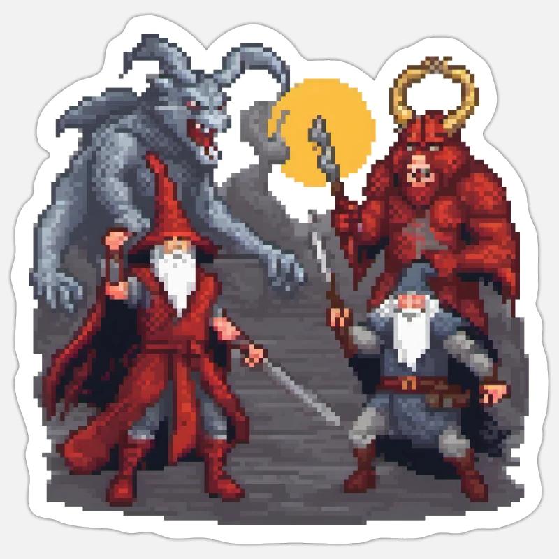 Mythic Pixel Standoff - Sticker size S (10 x 10 cm) - white matte