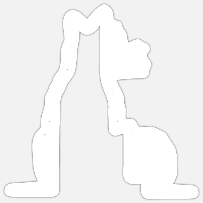 Chat, Motif De Chat - Sticker taille S (10 x 10 cm) - blanc mat