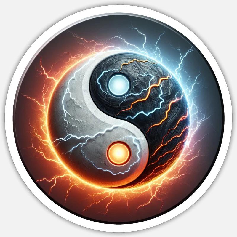 Yinyang - Sticker taille S (10 x 10 cm) - blanc mat