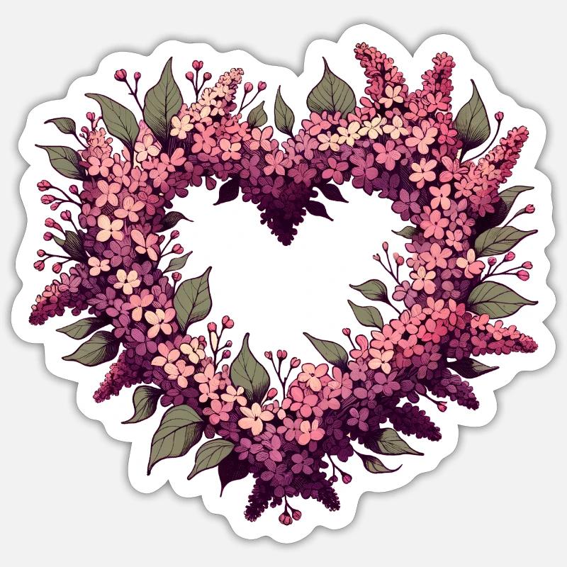 Buisson de fleurs lilas Sticker taille S (10 x 10 cm)