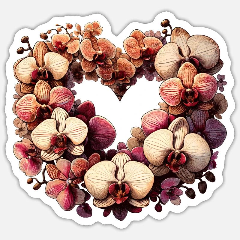 Orchidées - Sticker taille S (10 x 10 cm) - blanc mat