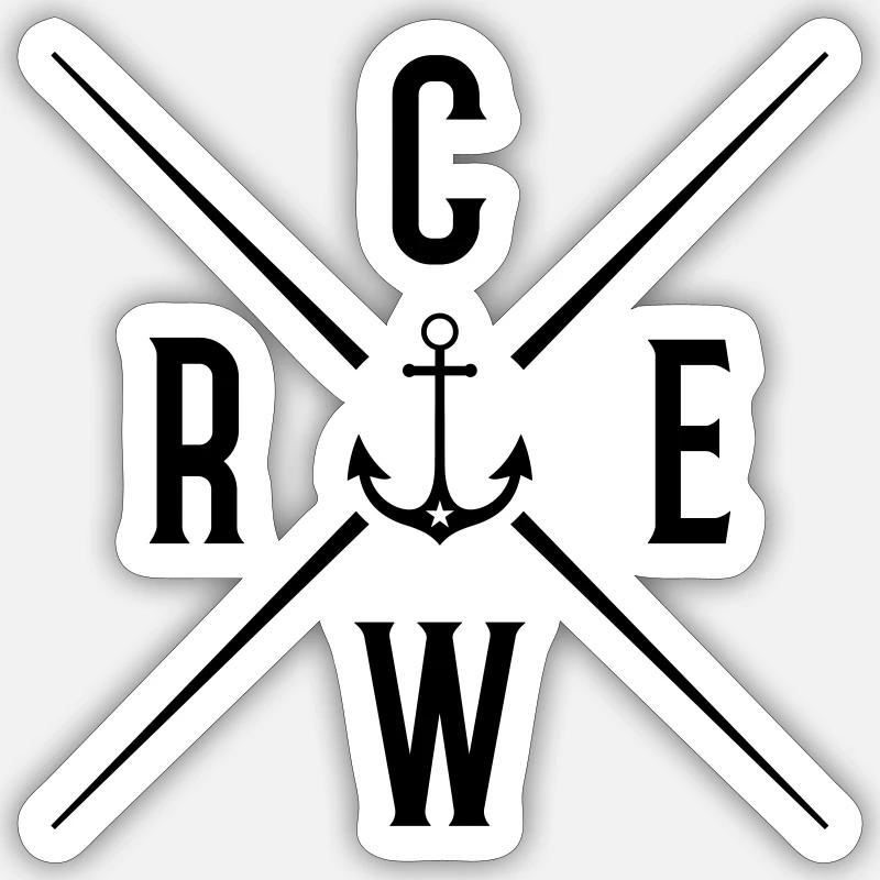 crew - Sticker Größe S (10 x 10 cm) - Mattweiß