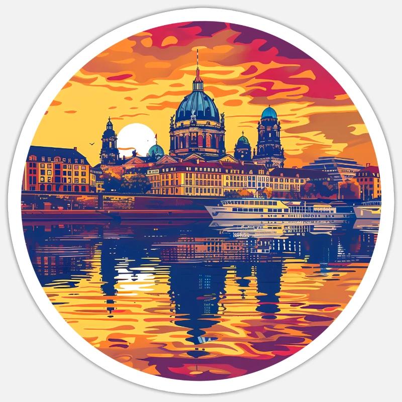 Dresden Skyline Sticker Größe S (10 x 10 cm)