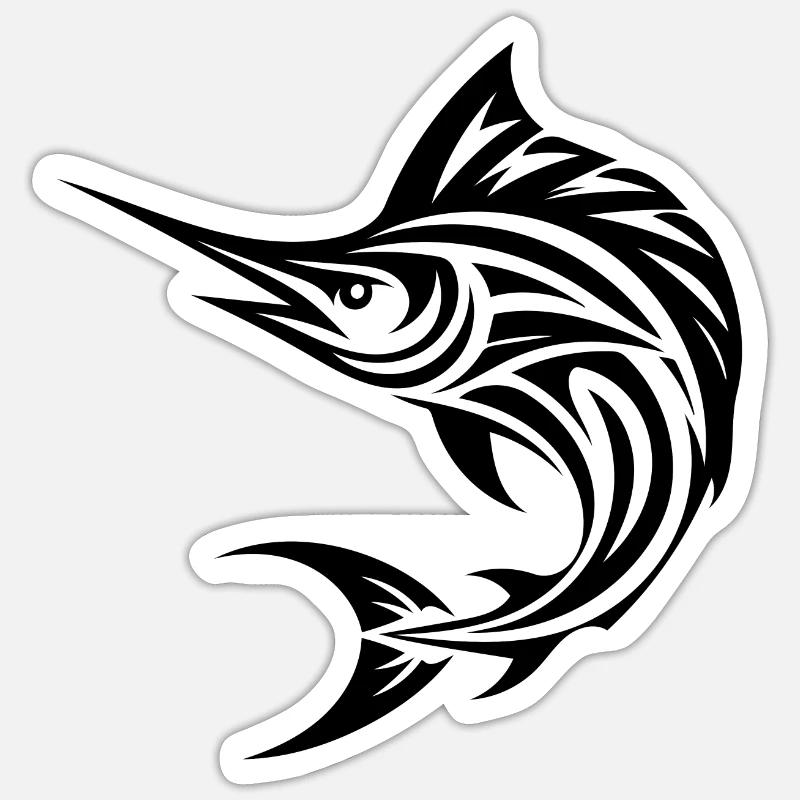Swift Sailfish - Elegant Swordfish - Sticker size S (10 x 10 cm) - white matte