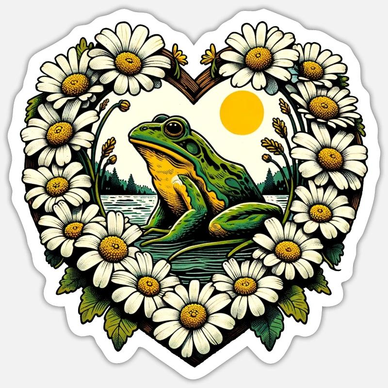 Froschiger See - Sticker Größe S (10 x 10 cm) - Mattweiß
