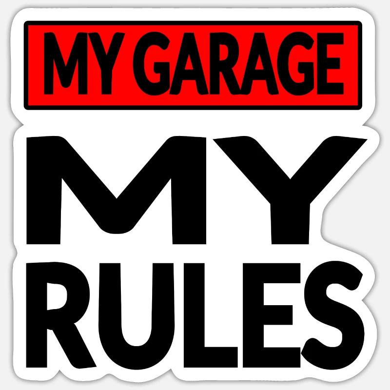 Garage - Sticker taille S (10 x 10 cm) - blanc mat