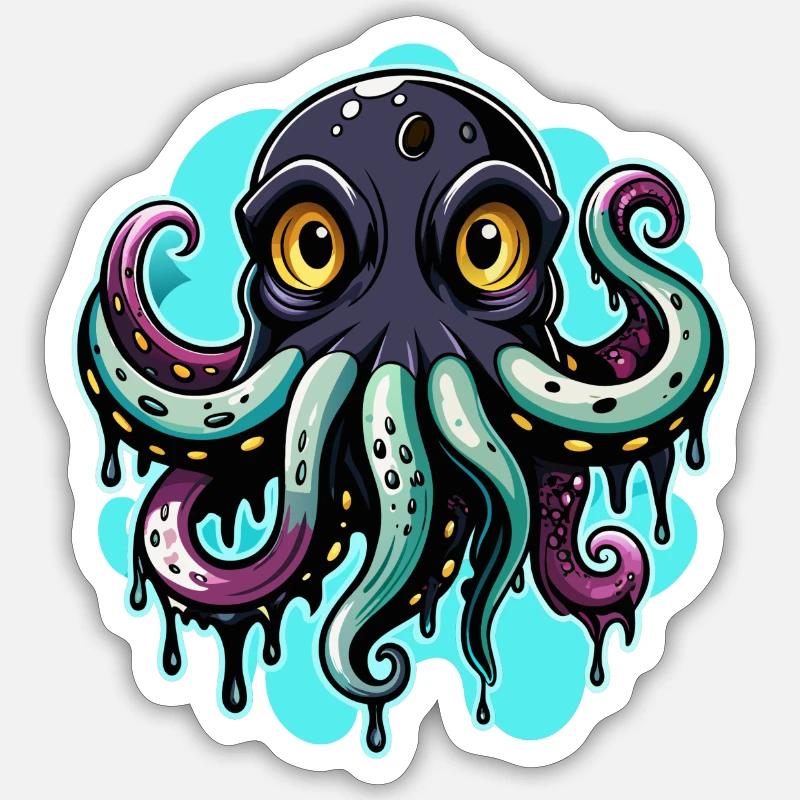 Octopus - Sticker size S (10 x 10 cm) - white matte