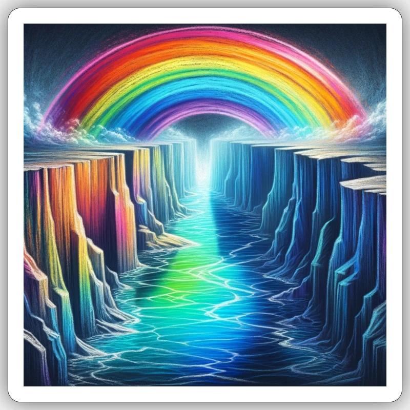 Rainbow Canyon v2 - Sticker Größe S (10 x 10 cm) - Mattweiß