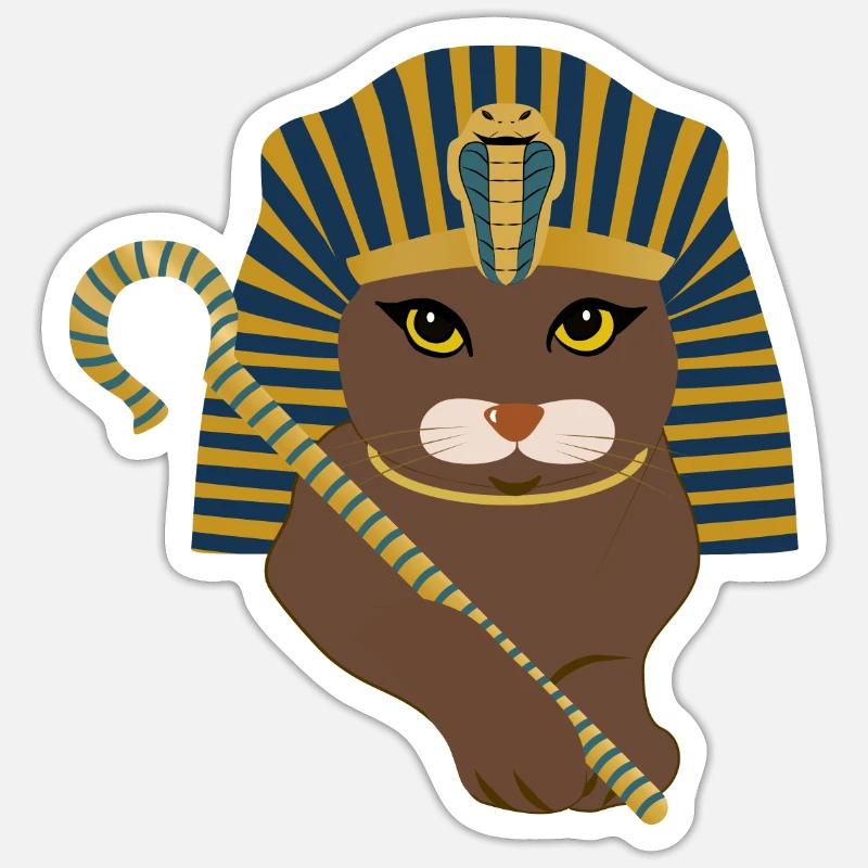 pharaoh cat - Sticker size S (10 x 10 cm) - white matte