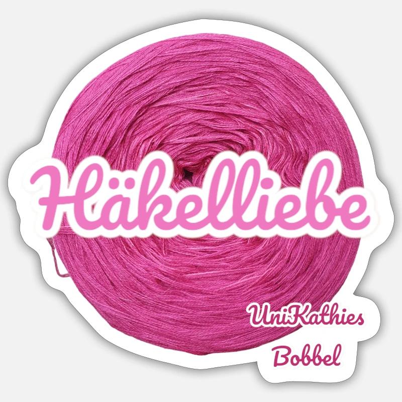 Häkelliebe - Sticker Größe S (10 x 10 cm) - Mattweiß