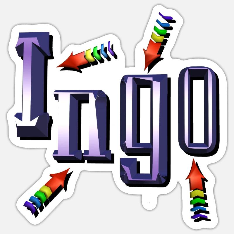 ingo2 - Sticker Größe S (10 x 10 cm) - Mattweiß