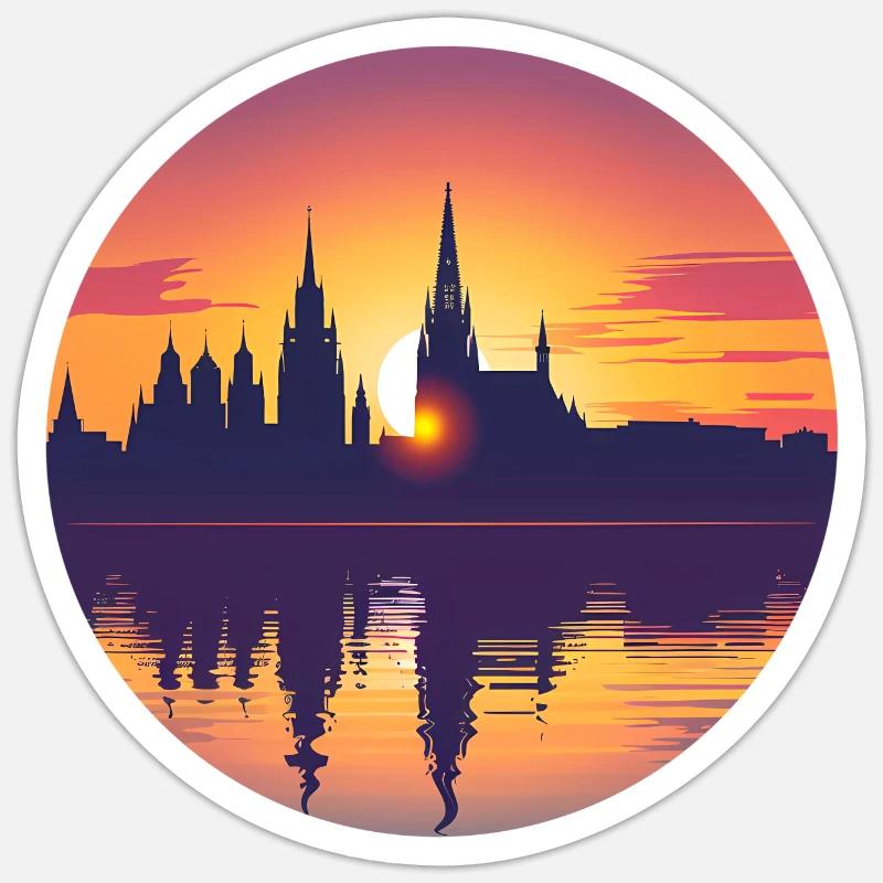 Erlangen Skyline - Sticker Größe S (10 x 10 cm) - Mattweiß
