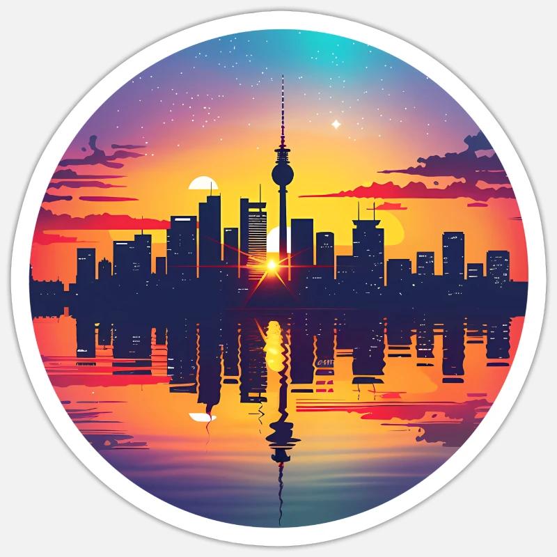 Essen Skyline - Sticker Größe S (10 x 10 cm) - Mattweiß