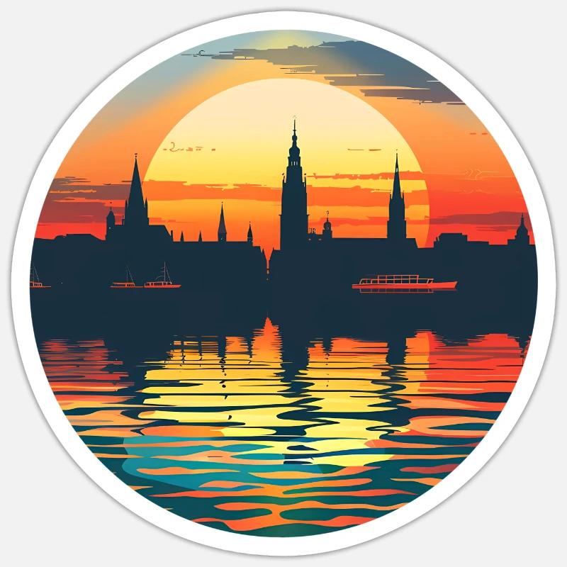 Göttingen Skyline - Sticker size S (10 x 10 cm) - white matte