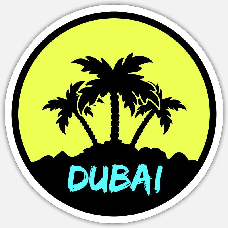 Dubaï - Sticker taille S (10 x 10 cm) - blanc mat