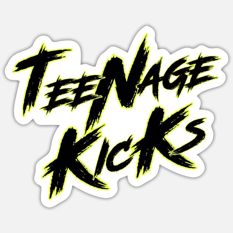 Coups de pied d’adolescent - Sticker taille S (10 x 10 cm) - blanc mat