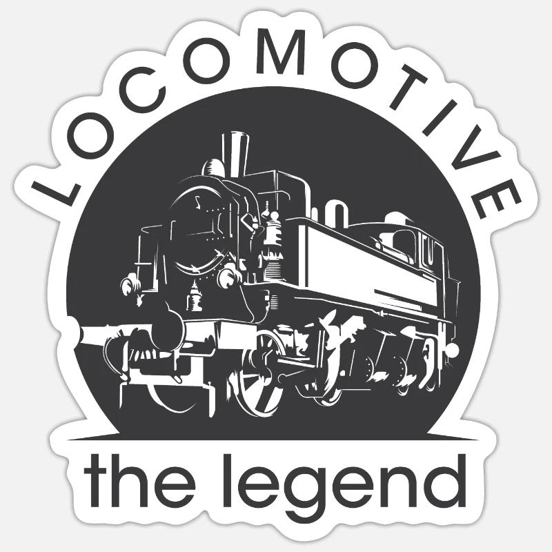 alte Lok Zug Bahn Sächsiche Bahn Symbol Logo - Sticker Größe S (10 x 10 cm) - Mattweiß