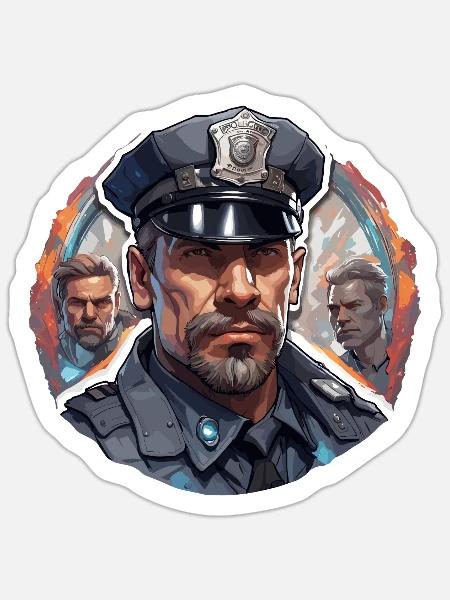 Polizei / Einsatz / Beruf / Job / Einsatzkräfte - Sticker Größe S (10 x 10 cm) - Mattweiß