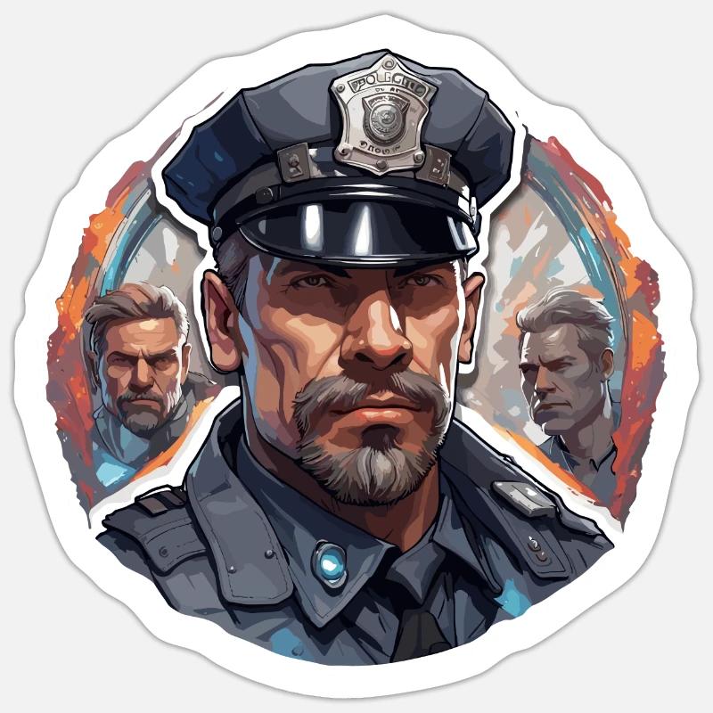 Polizei / Einsatz / Beruf / Job / Einsatzkräfte - Sticker Größe S (10 x 10 cm) - Mattweiß