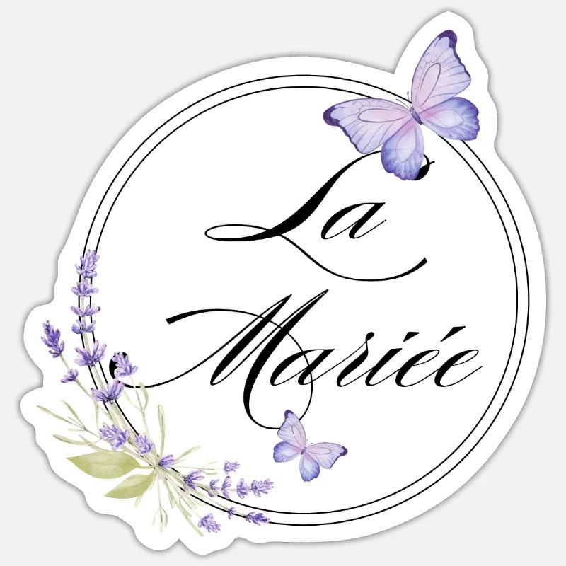 Der Braut-Schmetterling - Braut-Geschenkidee - Sticker Größe S (10 x 10 cm) - Mattweiß