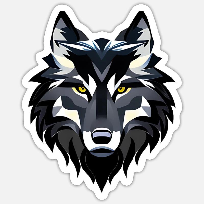 Wolf - Sticker Größe S (10 x 10 cm) - Mattweiß