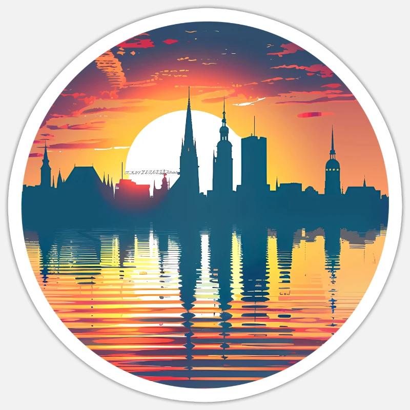 Mannheim Skyline - Sticker size S (10 x 10 cm) - white matte